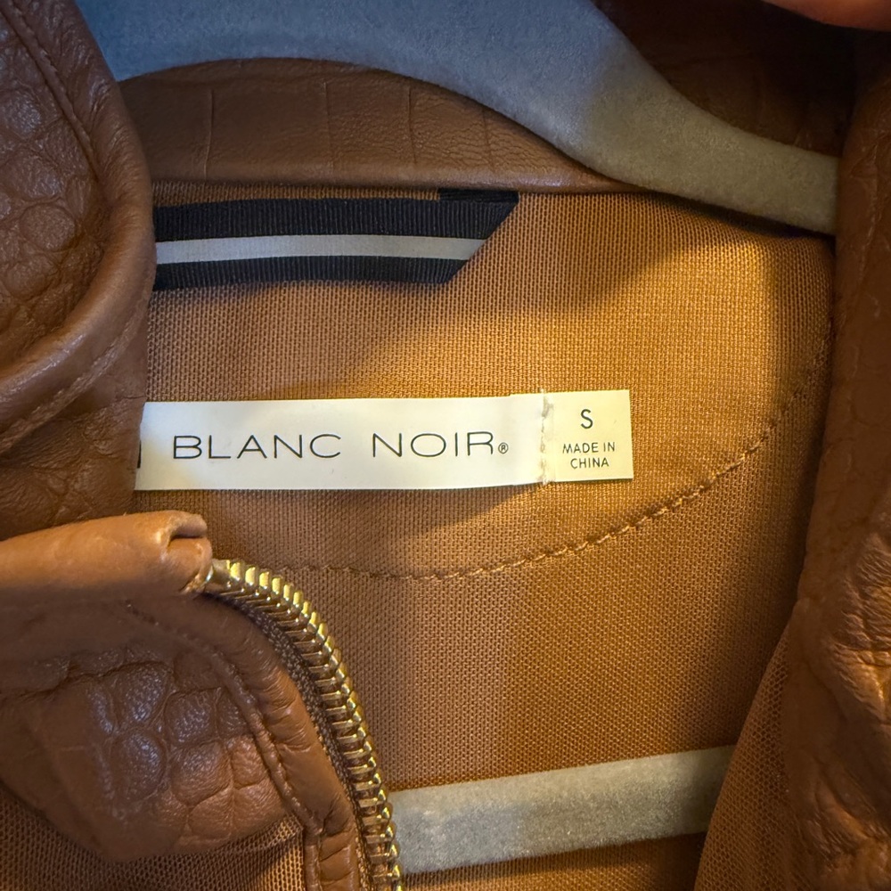 Blanc Noir Women's Brown Quilted Leather Moto Jacket - Picture 6 of 6